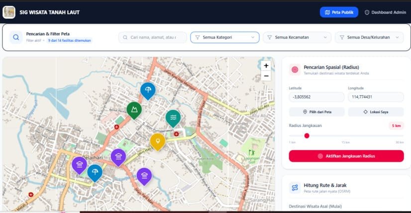 contoh aplikasi gis wisata